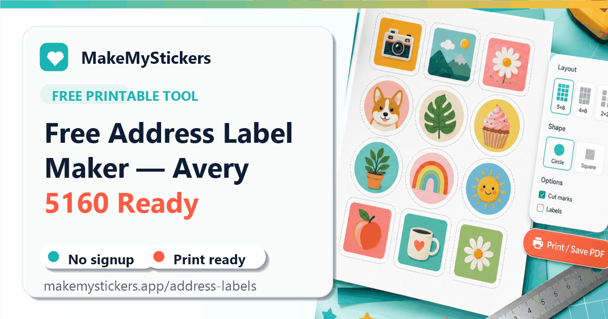Free Address Label Maker. Avery 5160 Compatible, No Signup
